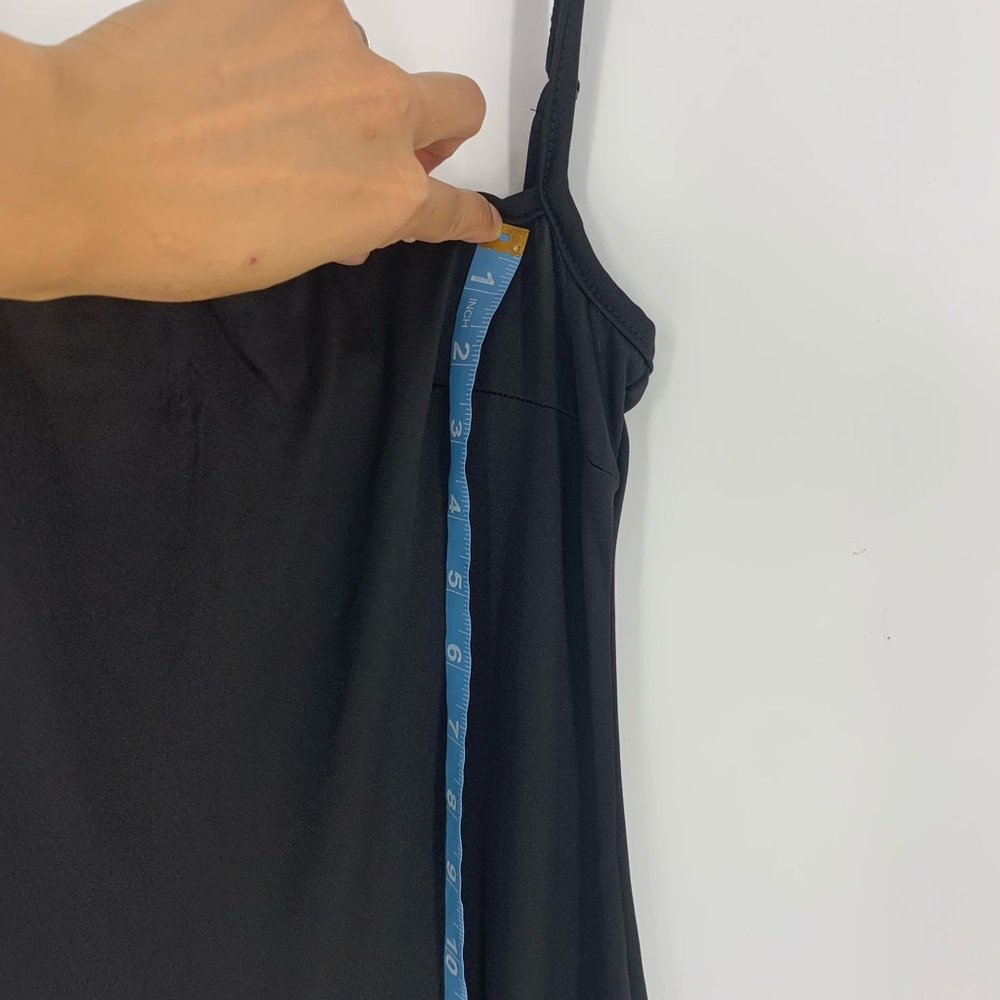 Black Solid Adjustable Strap Cami Dress - image 7